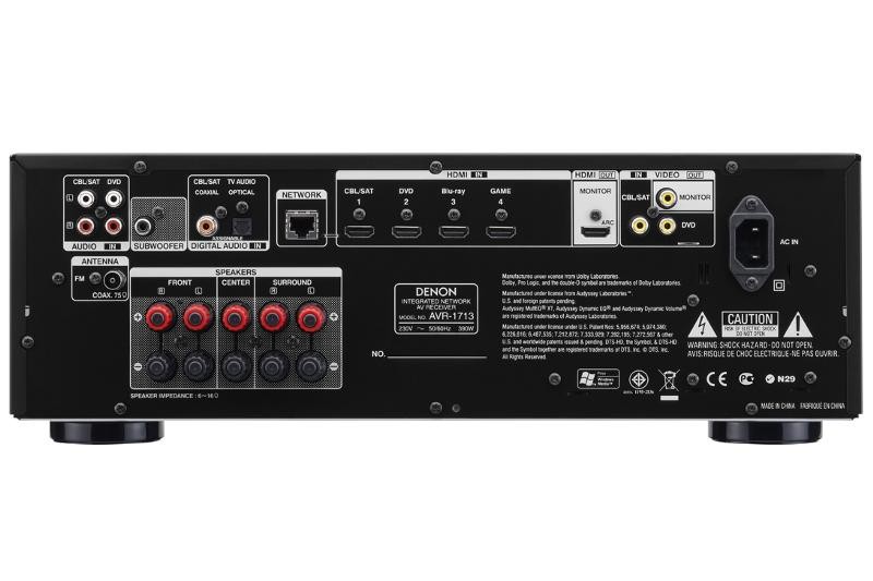 DENON AVR1713 - 5.1 Integrated Network AV Receiver - Home Cinema at