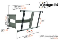 Vogels Thin 345 ultra thin cantilever TV wall bracket